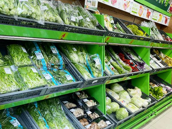 蔬果连锁超市供应链，可用塑料折叠筐！